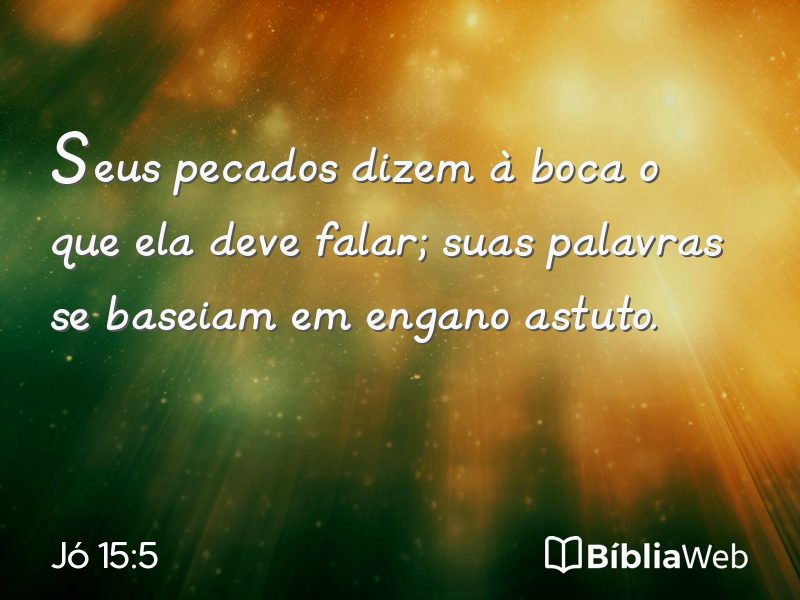Jó 15:5 em imagem para compartilhar