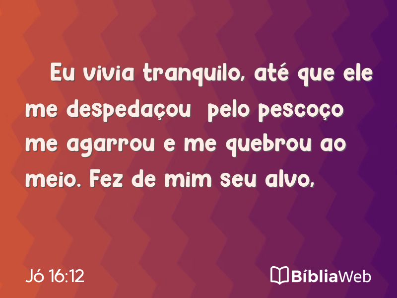 Jó 16:12 em imagem para compartilhar