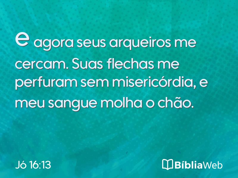 Jó 16:13 em imagem para compartilhar