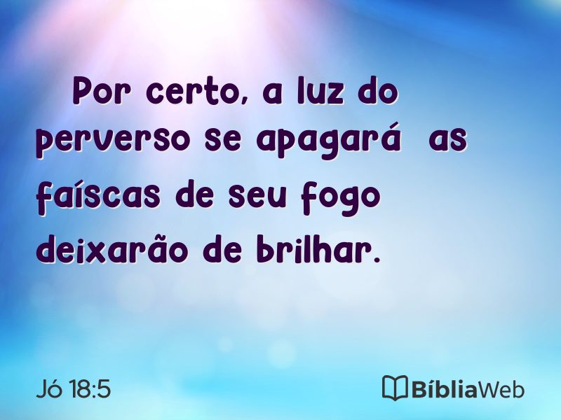 Jó 18:5 em imagem para compartilhar