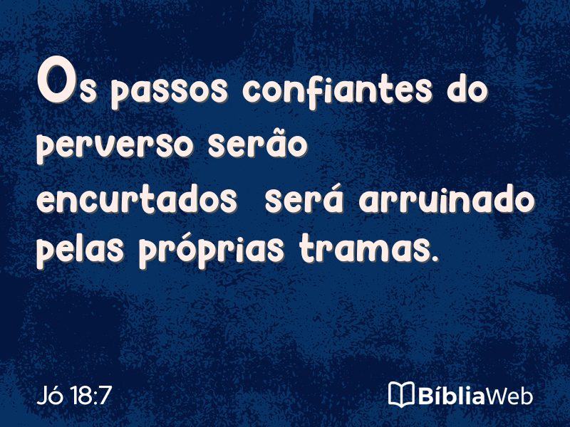 Jó 18:7 em imagem para compartilhar