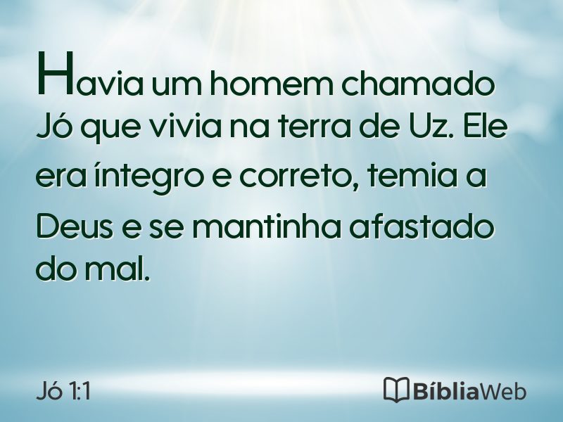 Jó 1:1 em imagem para compartilhar