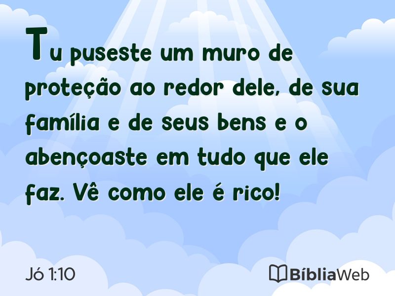 Jó 1:10 em imagem para compartilhar