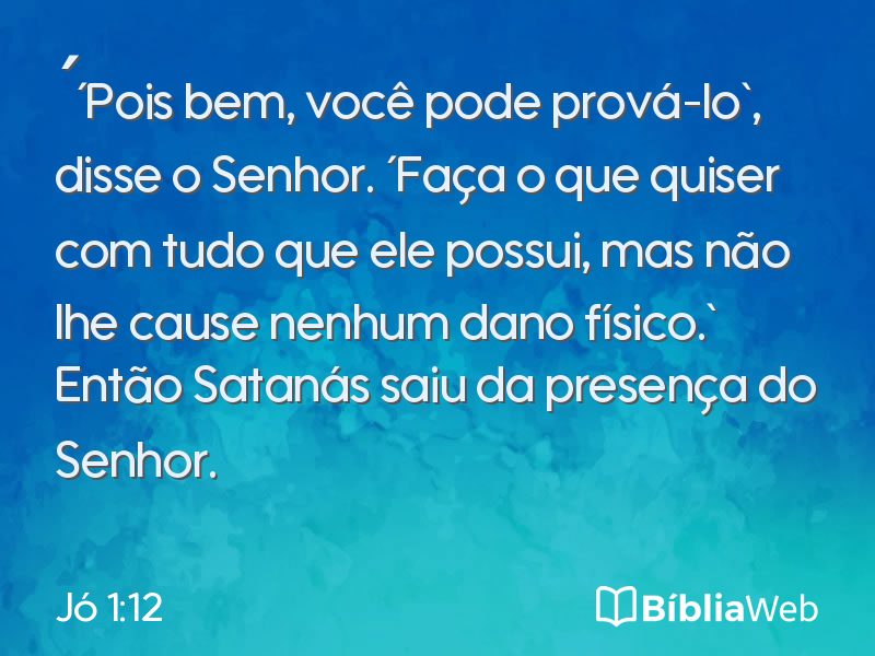 Jó 1:12 em imagem para compartilhar