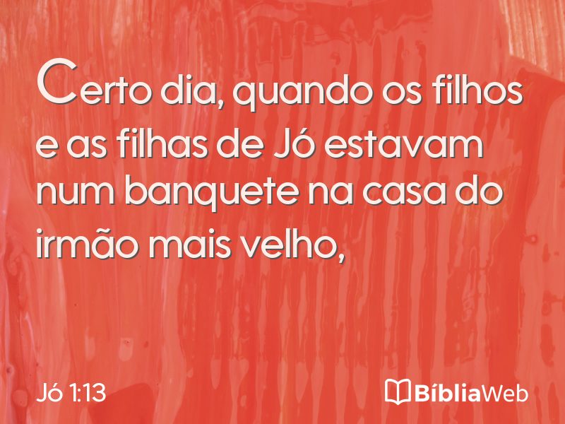 Jó 1:13 em imagem para compartilhar
