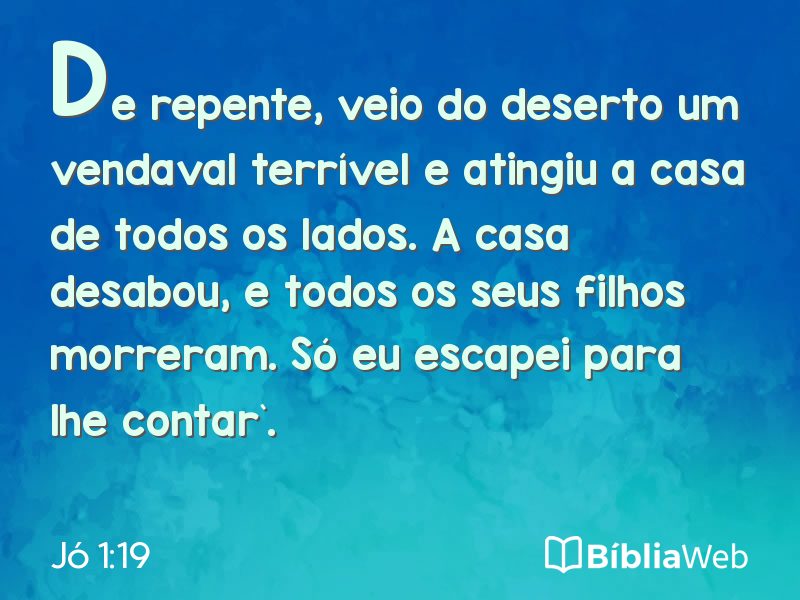 Jó 1:19 em imagem para compartilhar