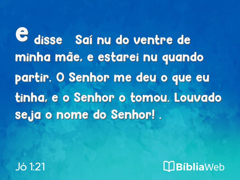 Jó 1:21 em imagem para compartilhar