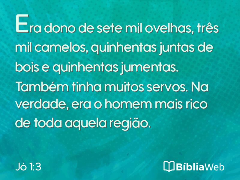 Jó 1:3 em imagem para compartilhar