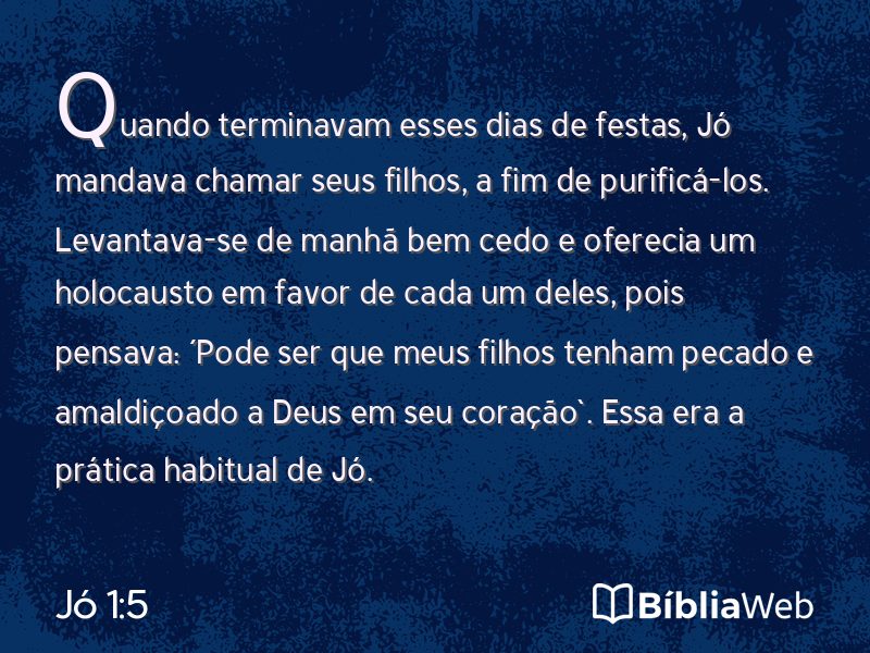 Jó 1:5 em imagem para compartilhar