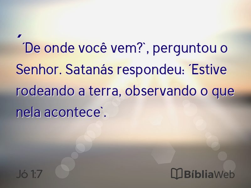 Jó 1:7 em imagem para compartilhar