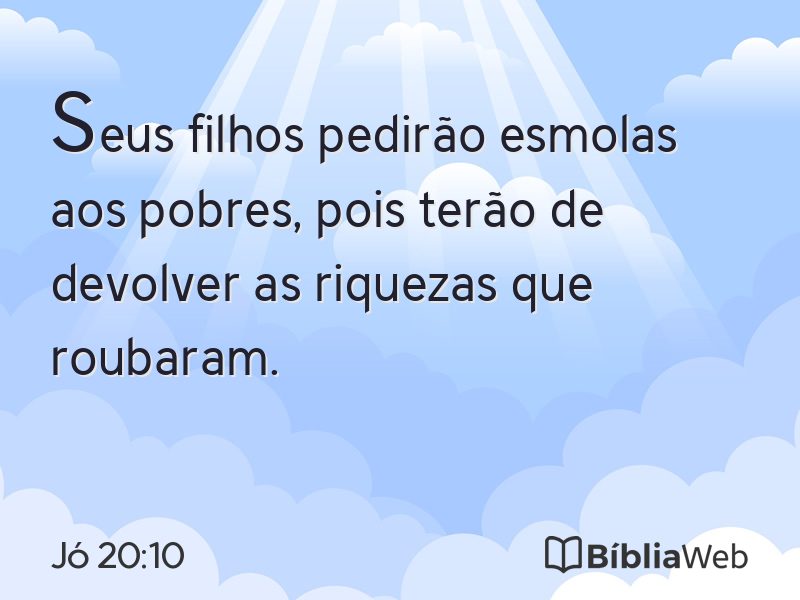 Jó 20:10 em imagem para compartilhar