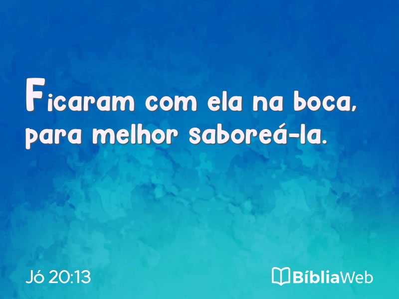 Jó 20:13 em imagem para compartilhar