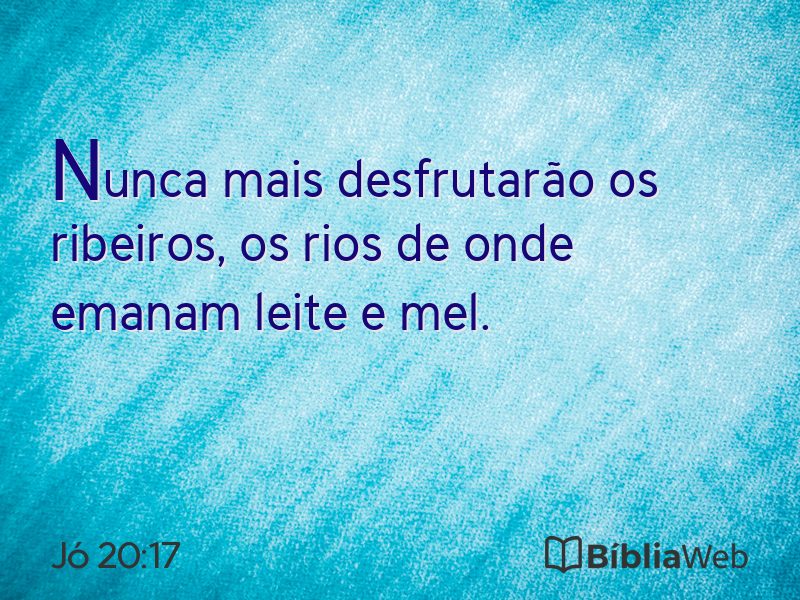 Jó 20:17 em imagem para compartilhar