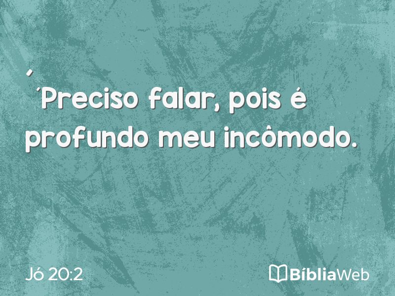 Jó 20:2 em imagem para compartilhar
