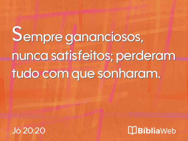 Jó 20:20 em imagem para compartilhar