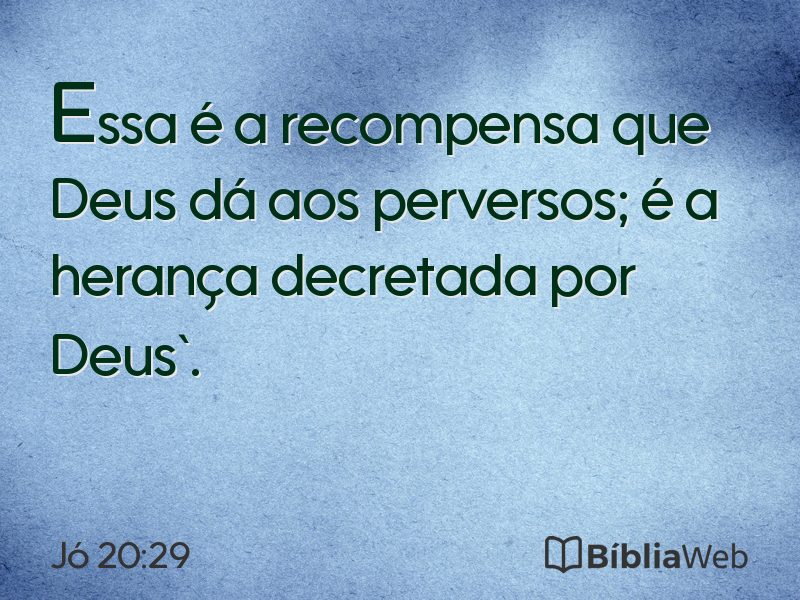 Jó 20:29 em imagem para compartilhar