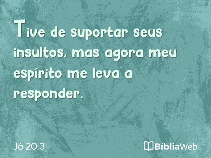 Jó 20:3 em imagem para compartilhar