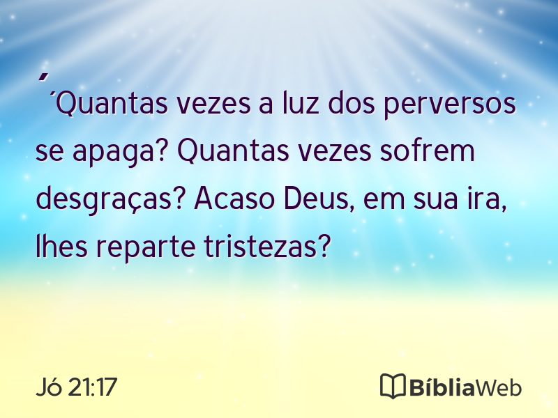 Jó 21:17 em imagem para compartilhar