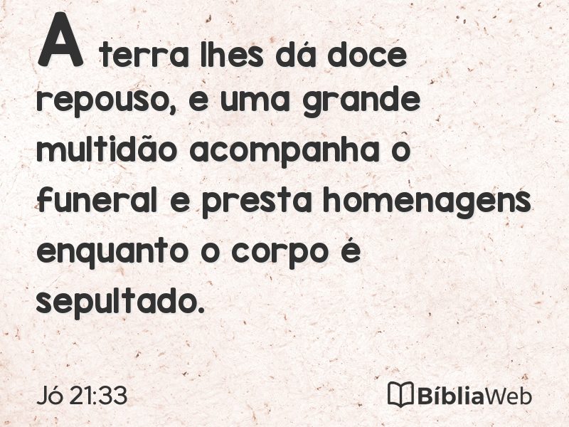Jó 21:33 em imagem para compartilhar