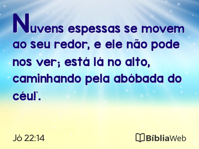 Jó 22:14 em imagem para compartilhar
