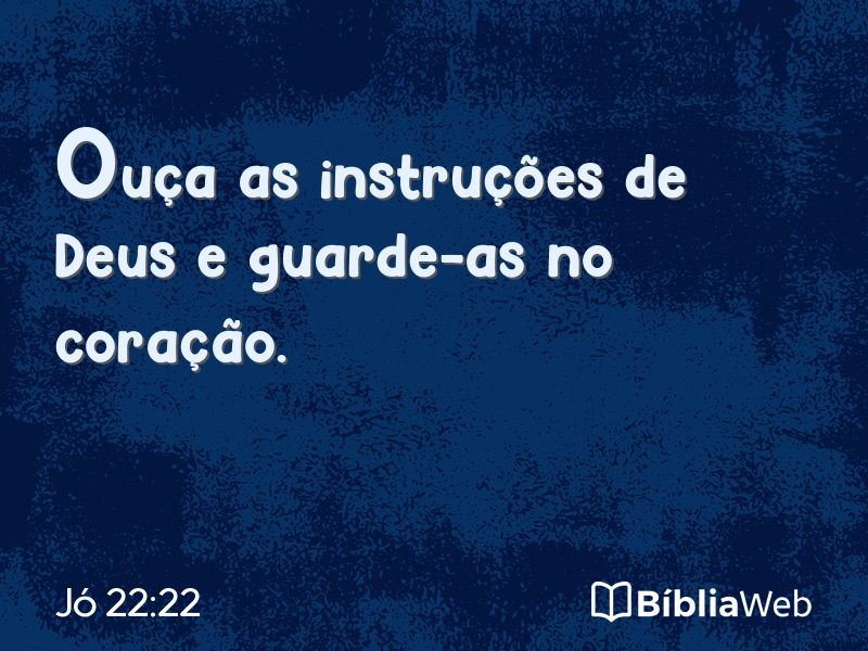 Jó 22:22 em imagem para compartilhar