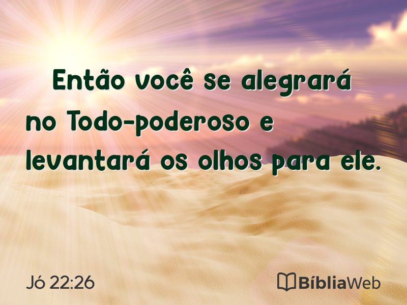 Jó 22:26 em imagem para compartilhar