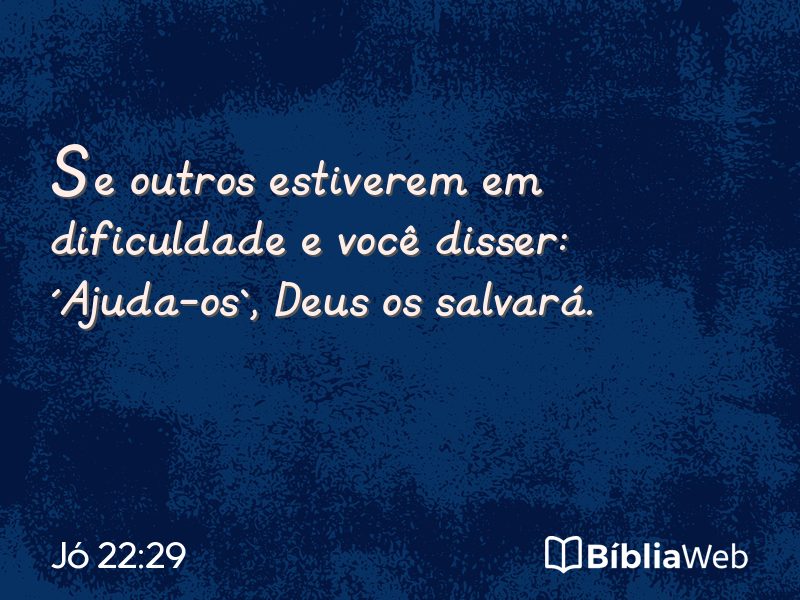 Jó 22:29 em imagem para compartilhar