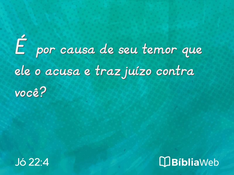 Jó 22:4 em imagem para compartilhar