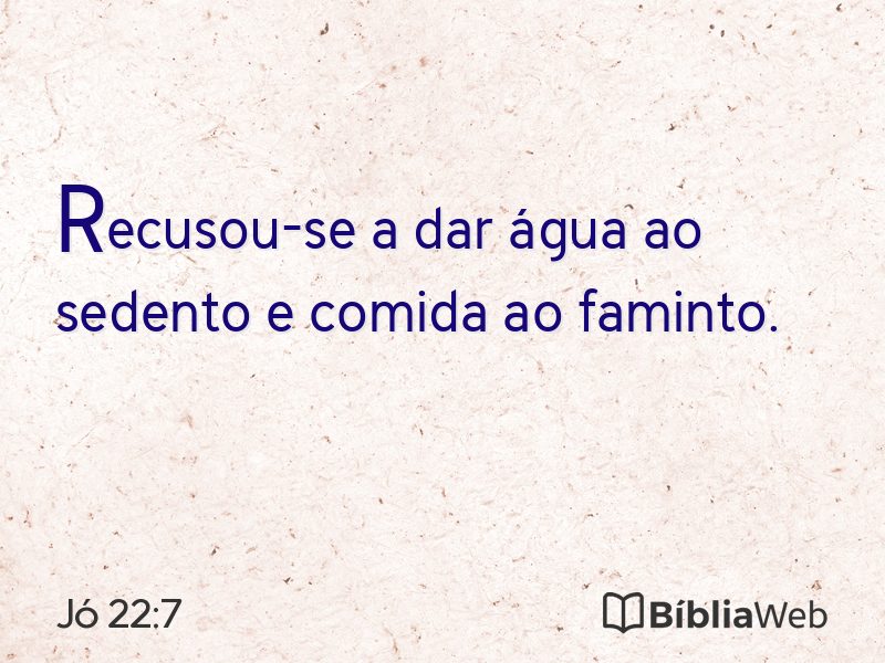 Jó 22:7 em imagem para compartilhar
