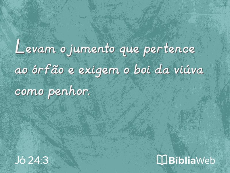 Jó 24:3 em imagem para compartilhar