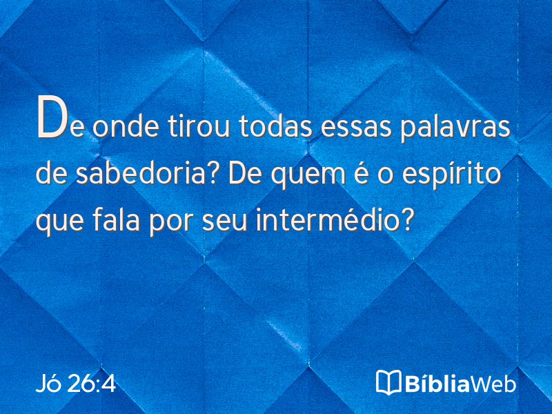 Jó 26:4 em imagem para compartilhar