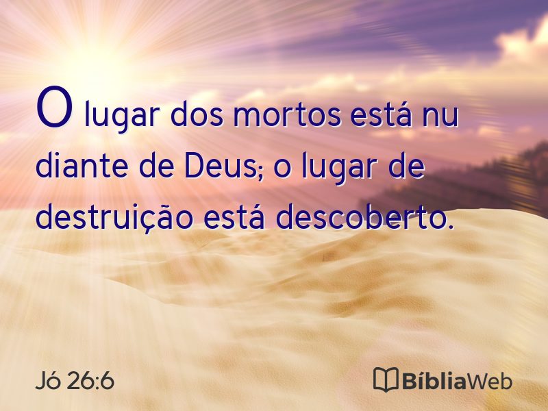 Jó 26:6 em imagem para compartilhar