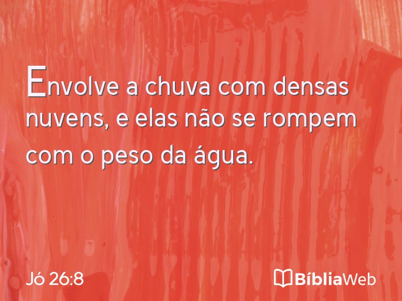 Jó 26:8 em imagem para compartilhar
