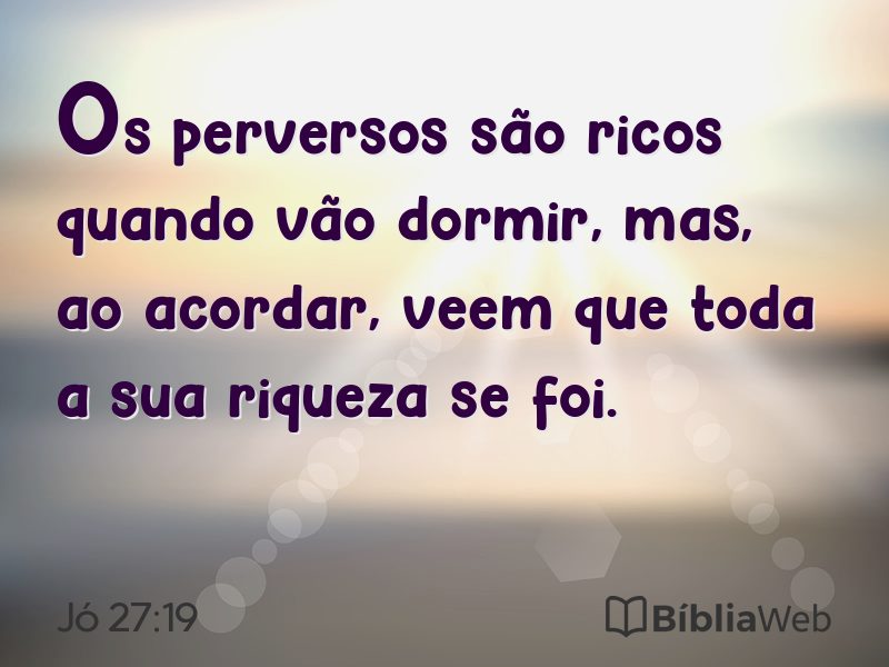 Jó 27:19 em imagem para compartilhar
