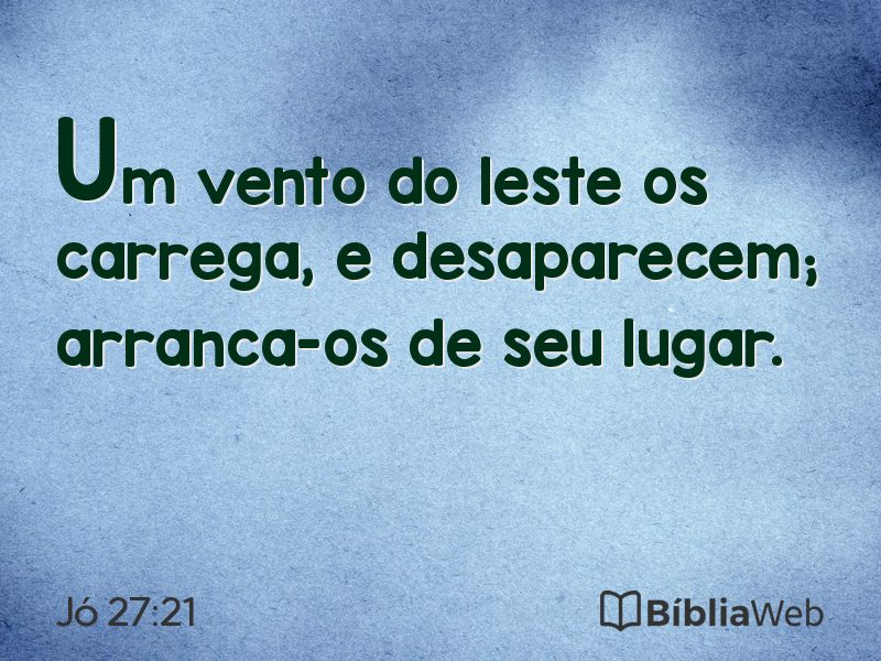 Jó 27:21 em imagem para compartilhar