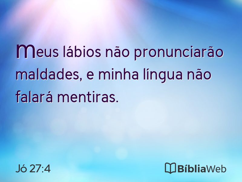 Jó 27:4 em imagem para compartilhar