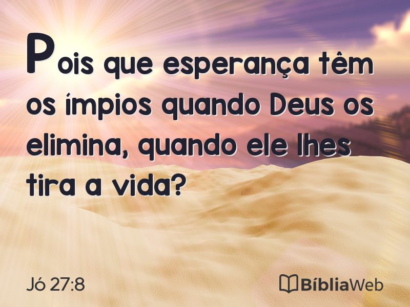 Jó 27:8 em imagem para compartilhar