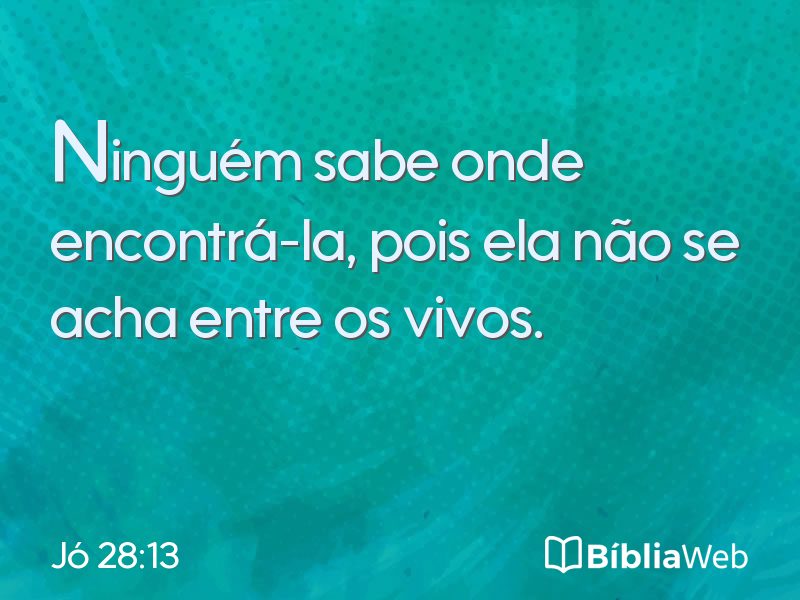 Jó 28:13 em imagem para compartilhar