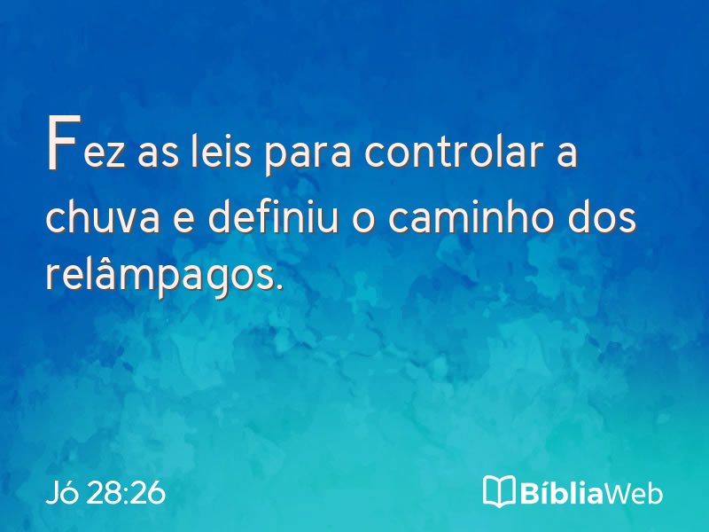 Jó 28:26 em imagem para compartilhar