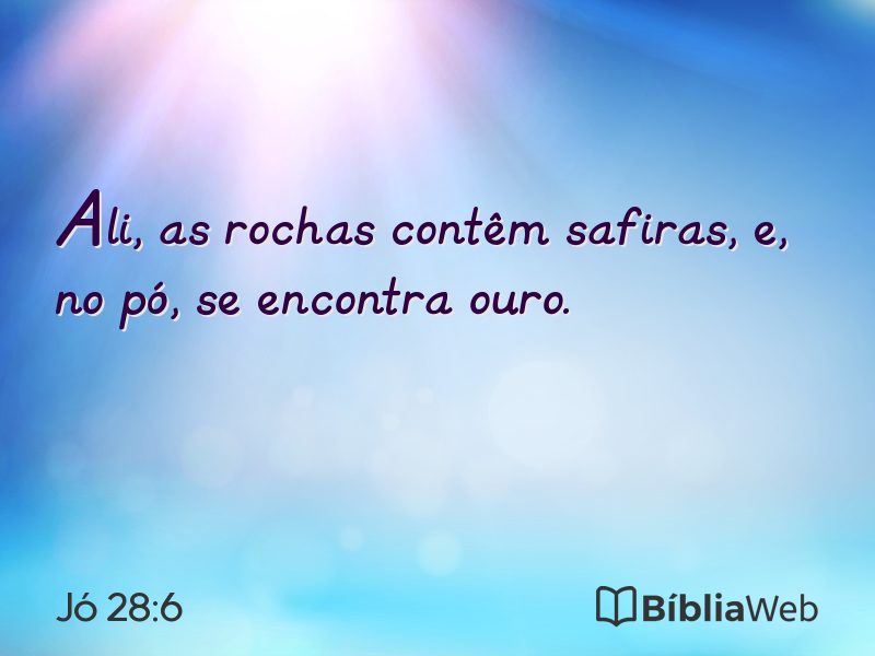 Jó 28:6 em imagem para compartilhar