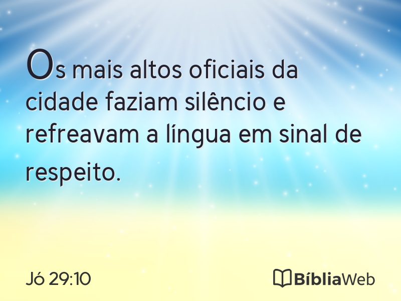 Jó 29:10 em imagem para compartilhar