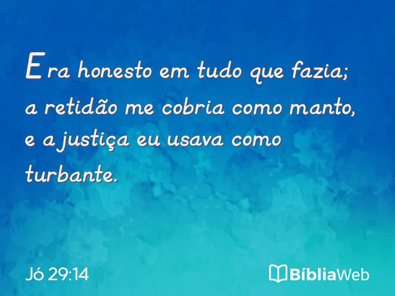 Jó 29:14 em imagem para compartilhar