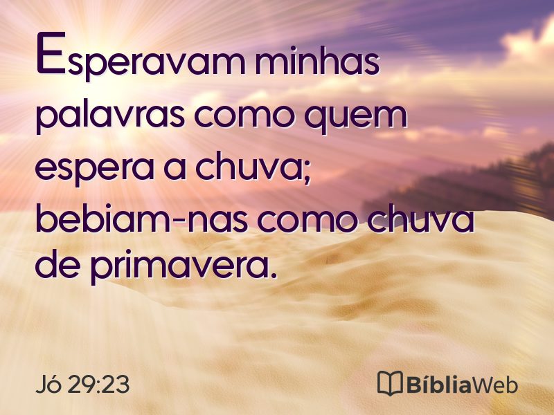 Jó 29:23 em imagem para compartilhar