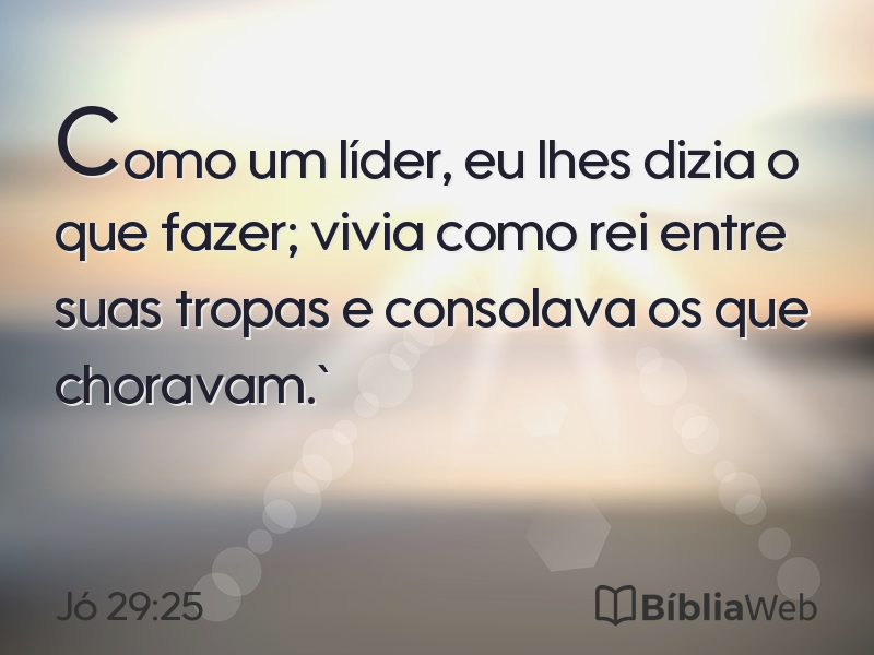 Jó 29:25 em imagem para compartilhar