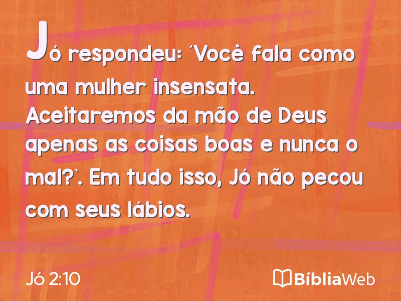 Jó 2:10 em imagem para compartilhar