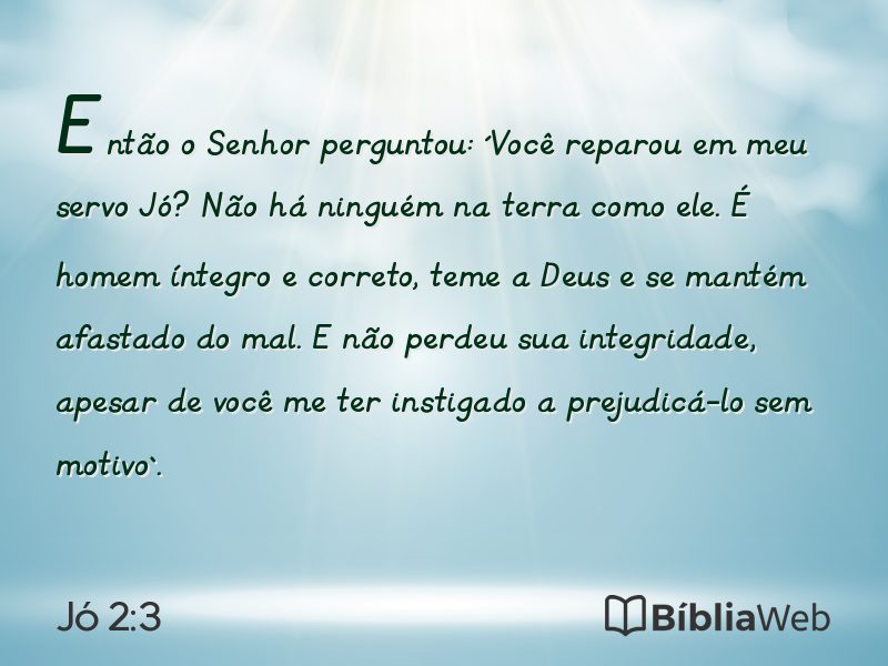 Jó 2:3 em imagem para compartilhar