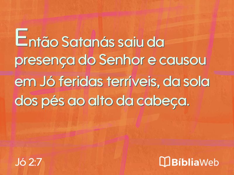 Jó 2:7 em imagem para compartilhar