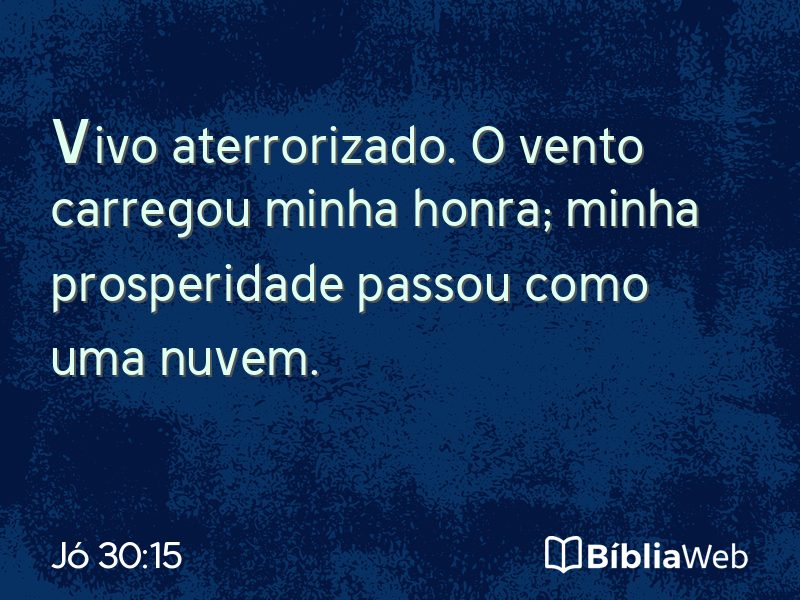 Jó 30:15 em imagem para compartilhar