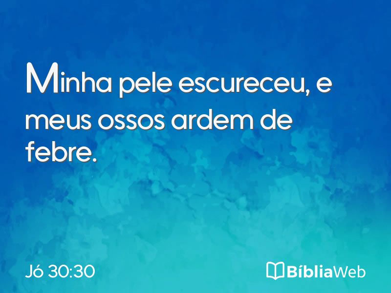 Jó 30:30 em imagem para compartilhar