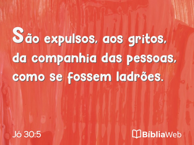 Jó 30:5 em imagem para compartilhar